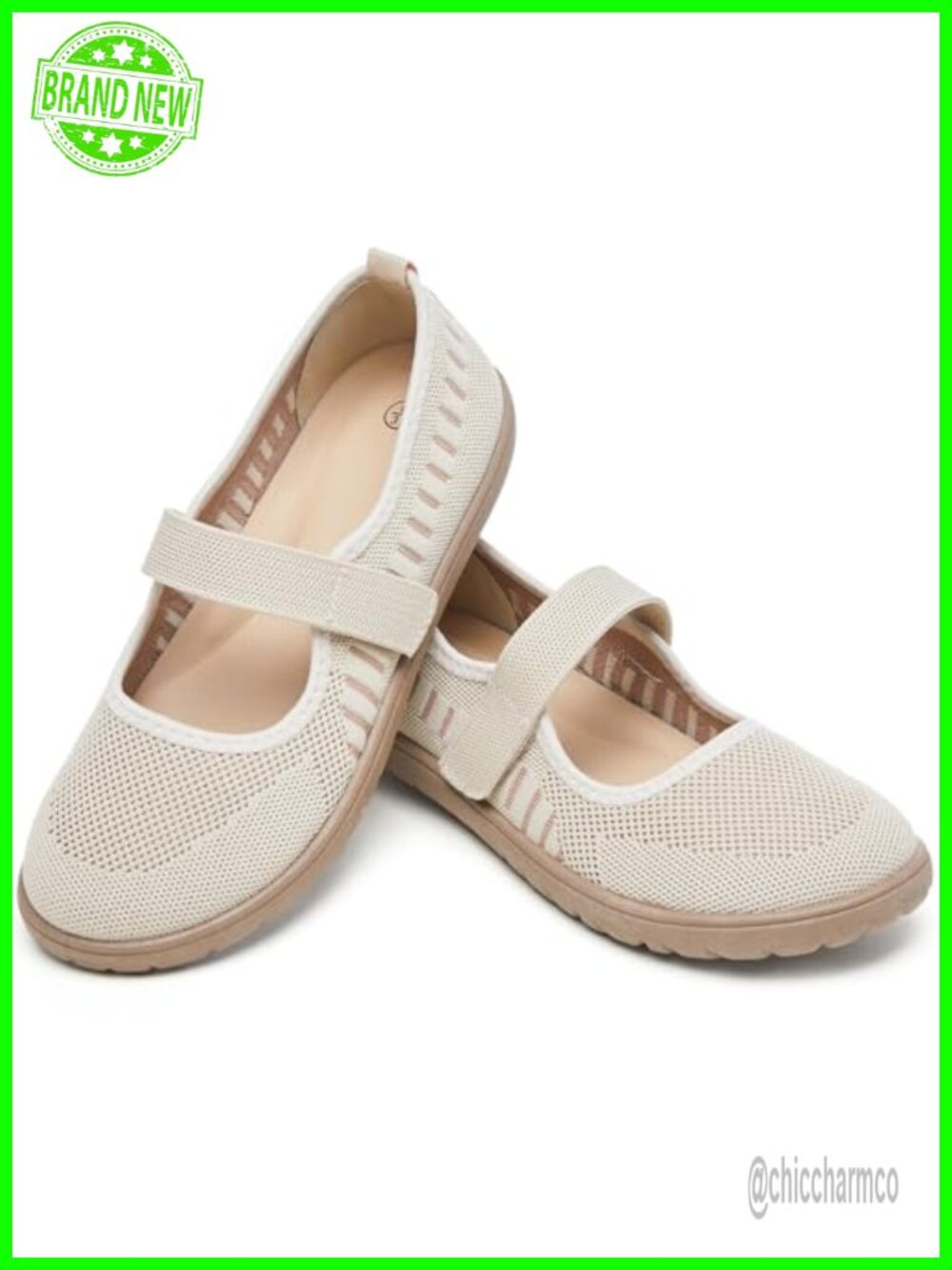Women's Wide Toe Box Knit Mary Jane Flats - Non-Slip Comfort Shoes